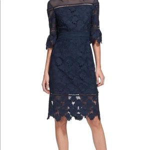 WHISTLES ‘Amanda’ Lace Dress in Navy